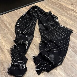 Black and White Striped Scarf